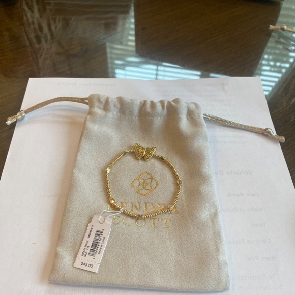 REG $45 KENDRA SCOTT GOLD HADLEY BUTTERFLY STRETCH BRACELET-VERY PRETTY - Picture 6 of 8